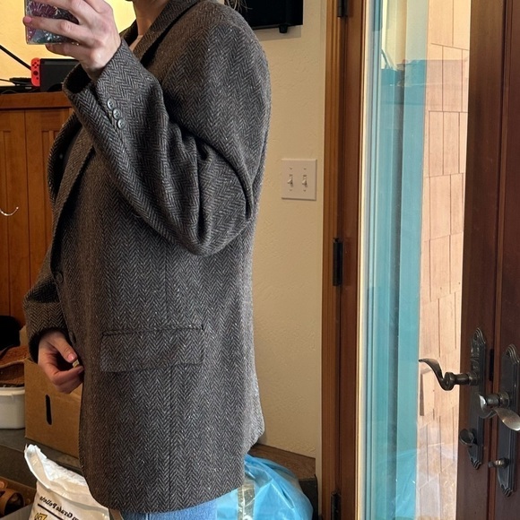 Vintage Oversized Tweed Wool Blazer Jacket sport coat power hip aritzia style - Picture 5 of 12